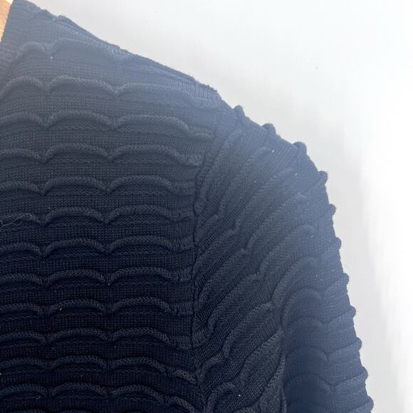 Cache Black Ribbed Cardigan Rhinestone Buttons Long Sleeve Sweater Womens XS - Picture 2 of 6